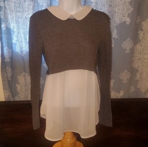 Gray and white shirt